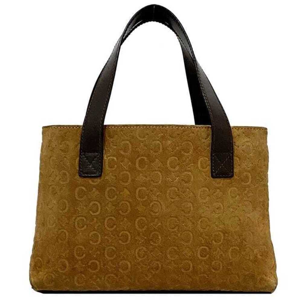 Celine Handbag Brown Macadam MC Suede Leather Logo Bag Work